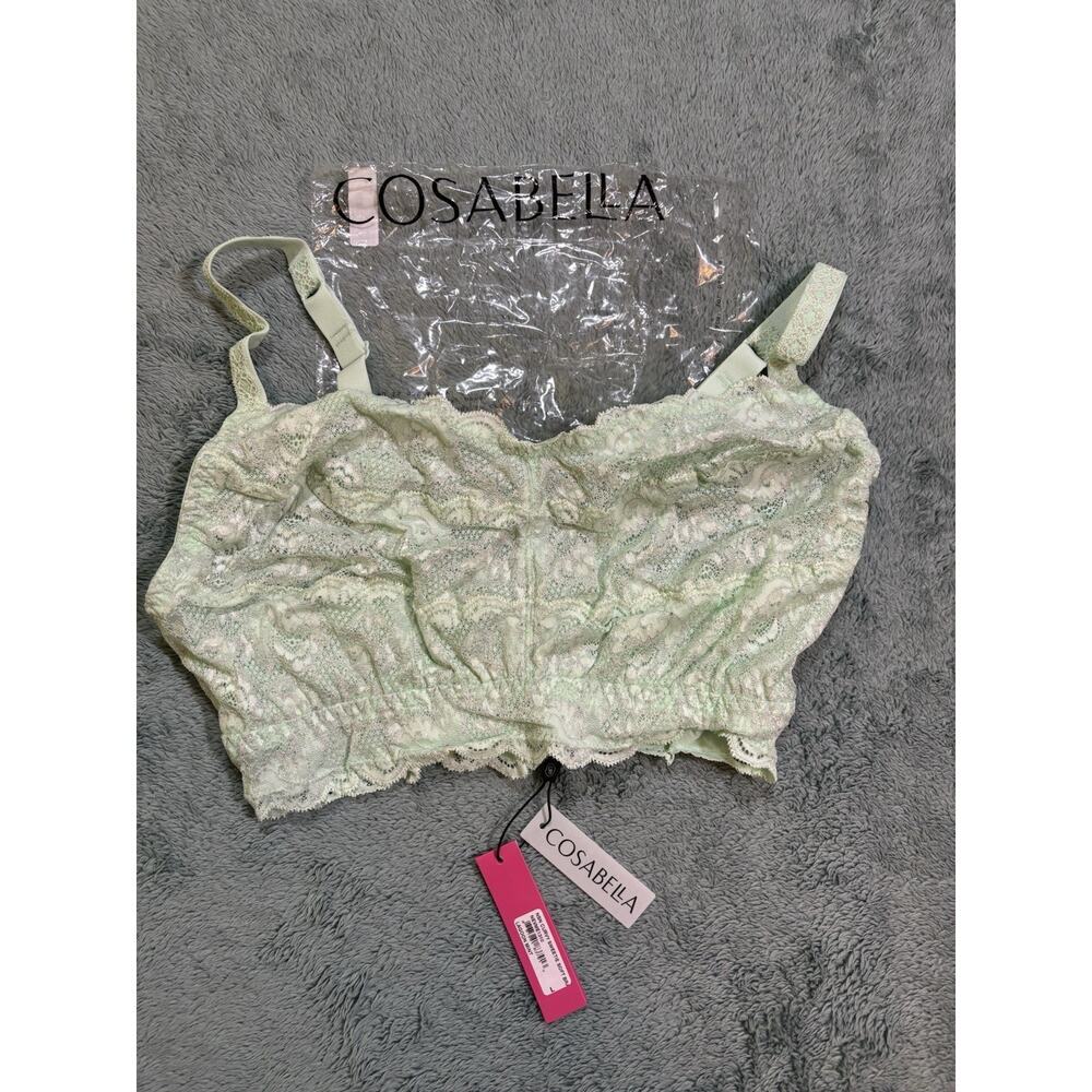 Cosabella Mint Floral Lace Bralette LGG Wireless Semi-Sheer